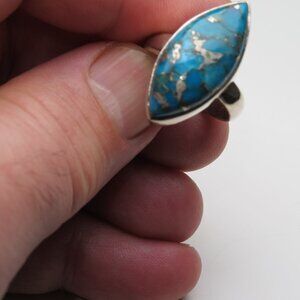 *925 Sterling Silver copper Turquoise Ring